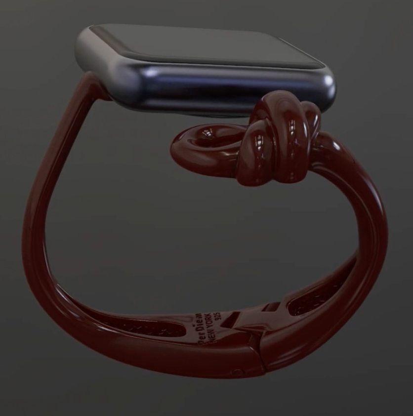 Knotted Cuff in Oxblood Enamel