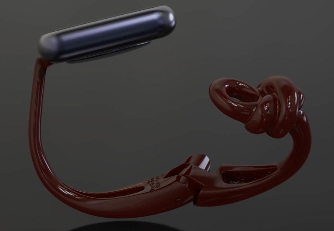 Knotted Cuff in Oxblood Enamel